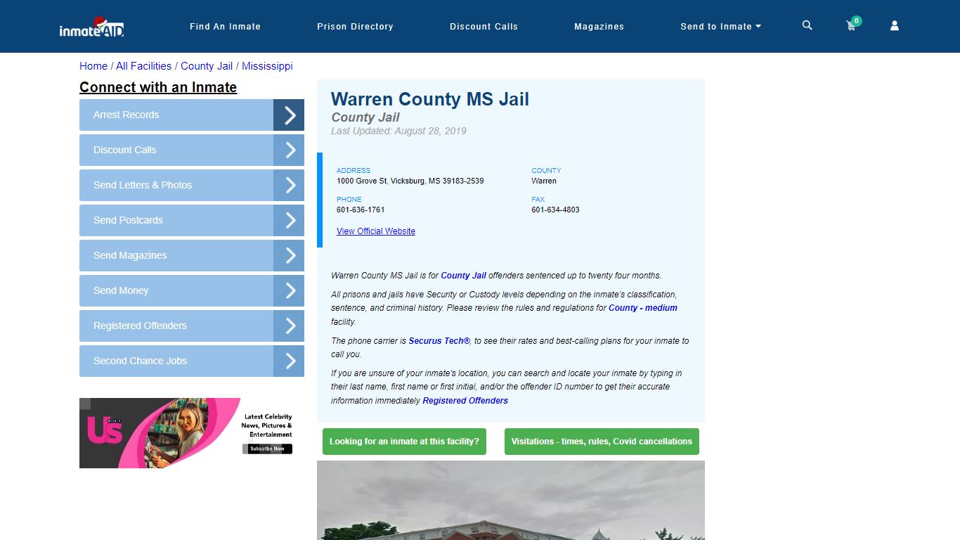 Warren County MS Jail - Inmate Locator - Vicksburg, MS